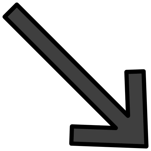 Down Right Arrow Emoji from OpenMoji Set
