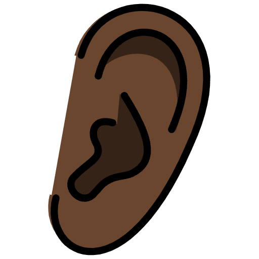 Ear Dark Skin Tone Emoji from OpenMoji Emoji Set