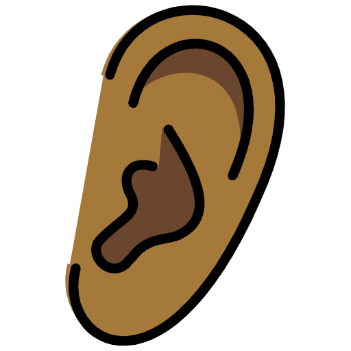 Ear Medium Dark Skin Tone Emoji from OpenMoji Emoji Set
