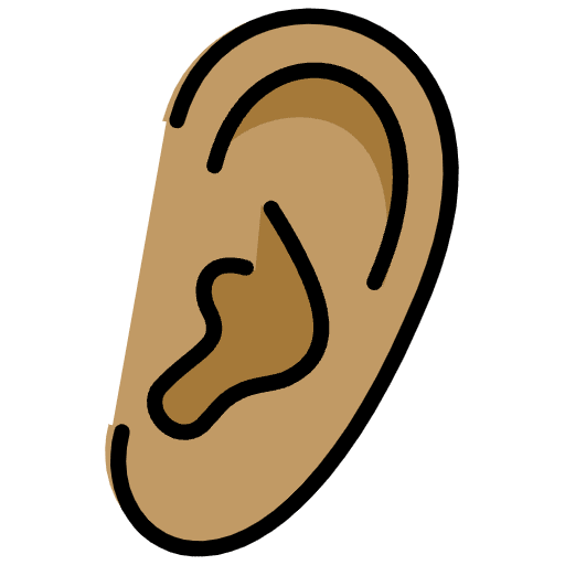Ear Medium Skin Tone Emoji from OpenMoji Emoji Set