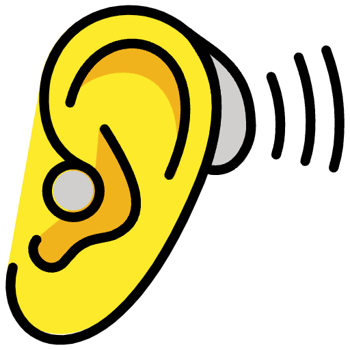 Ear With Hearing Aid Emoji from OpenMoji Emoji Set