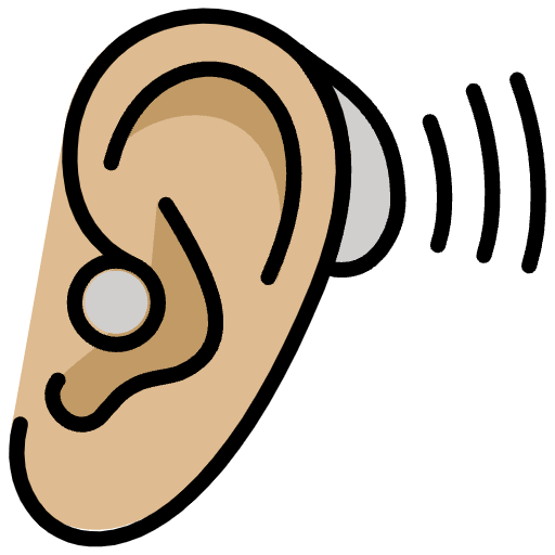 Ear With Hearing Aid Medium Light Skin Tone Emoji from OpenMoji Emoji Set
