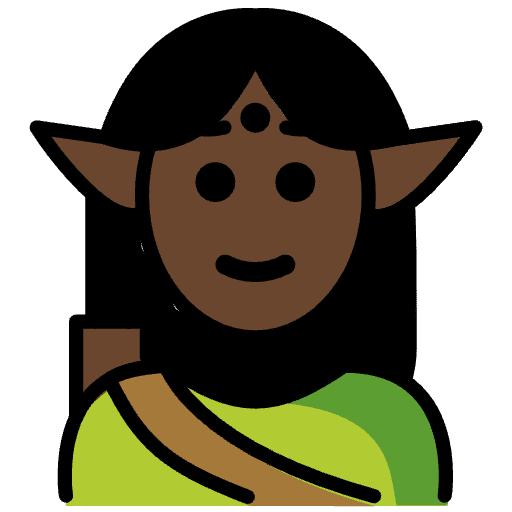 Elf Dark Skin Tone Element from OpenMoji Emoji Set