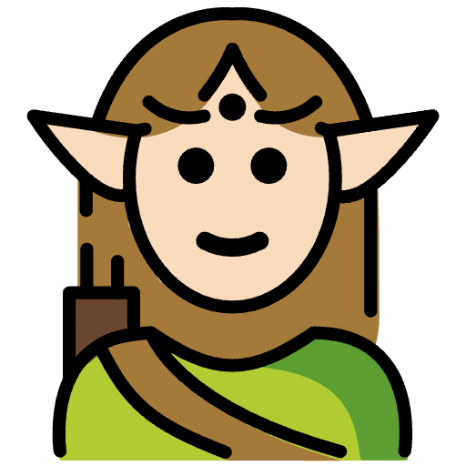 Elf Light Skin Tone Emoji from OpenMoji Emoji Set