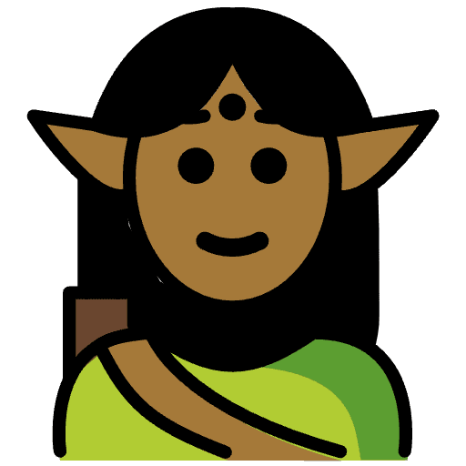 Elf Medium Dark Skin Tone Emoji from OpenMoji Emoji Set