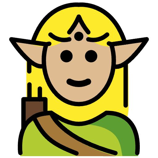 Elf Medium Light Skin Tone Emoji from OpenMoji Emoji Set