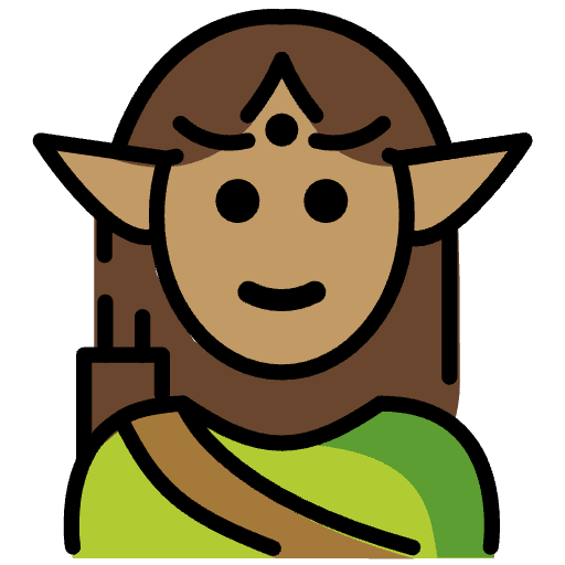 Elf Medium Skin Tone Element from OpenMoji Emoji Set