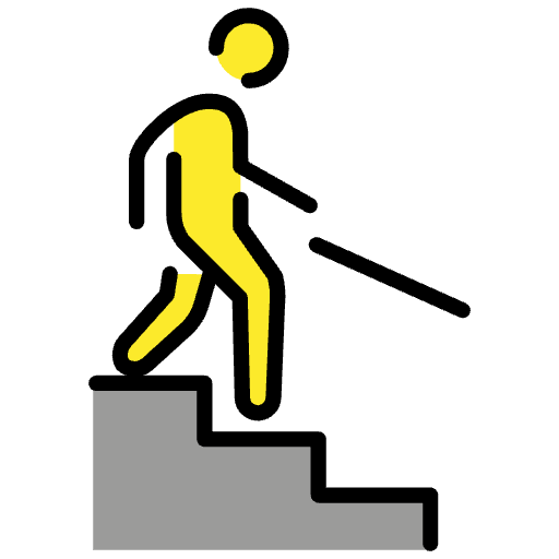 Evacuate Downstairs Emoji from OpenMoji Emoji Set