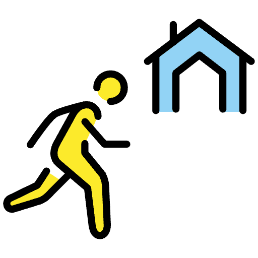 Evacuate To Shelter Emoji from OpenMoji Emoji Set