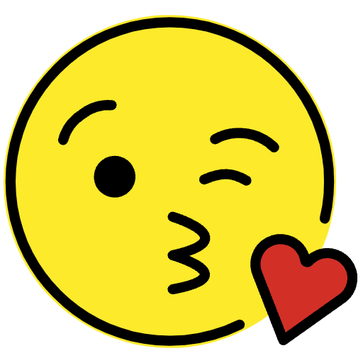 Face Blowing A Kiss Element from OpenMoji Emoji Set
