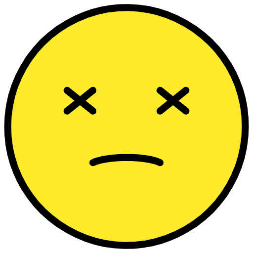 Face With Crossed Out Eyes Emoji from OpenMoji Set