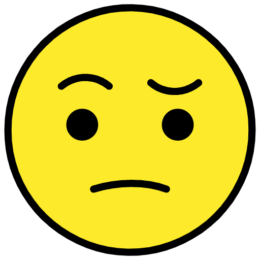 Face With Raised Eyebrow Emoji from OpenMoji Set