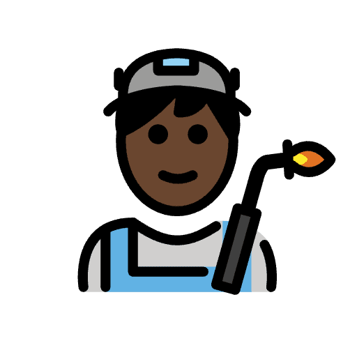 Factory Worker Dark Skin Tone Emoji from OpenMoji Set