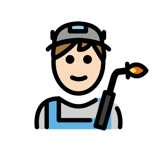 Factory Worker Light Skin Tone Emoji from OpenMoji Set