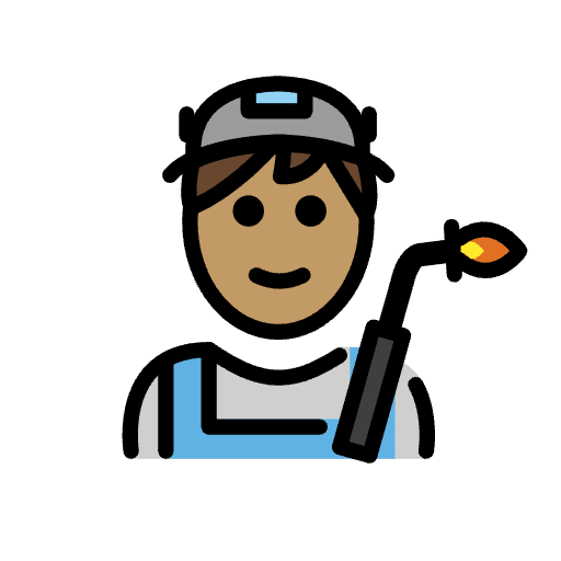 Factory Worker Medium Skin Tone Emoji from OpenMoji Set
