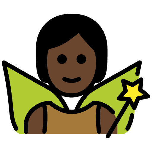 Fairy Dark Skin Tone Emoji from OpenMoji Set