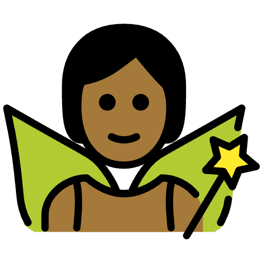 Fairy Medium Dark Skin Tone Emoji from OpenMoji Set