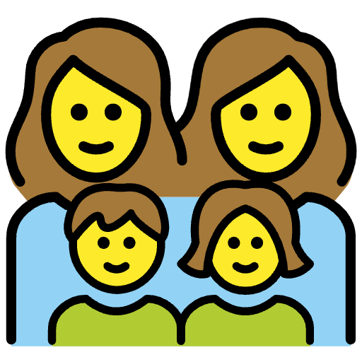 Family Woman Woman Girl Boy Emoji from OpenMoji Set