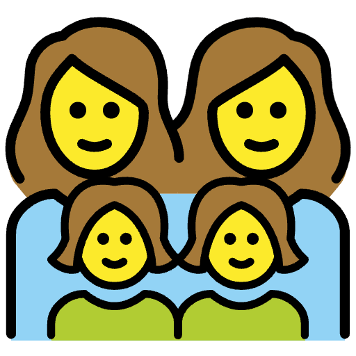 Family Woman Woman Girl Girl Element from OpenMoji Emoji Set
