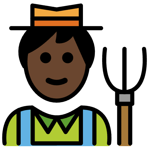 Farmer Dark Skin Tone Element from OpenMoji Emoji Set