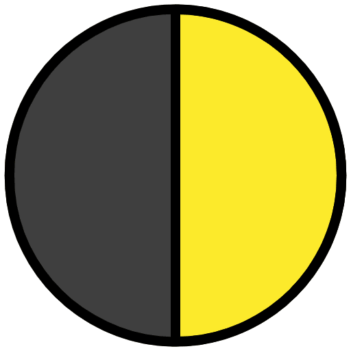 First Quarter Moon Emoji from OpenMoji Emoji Set