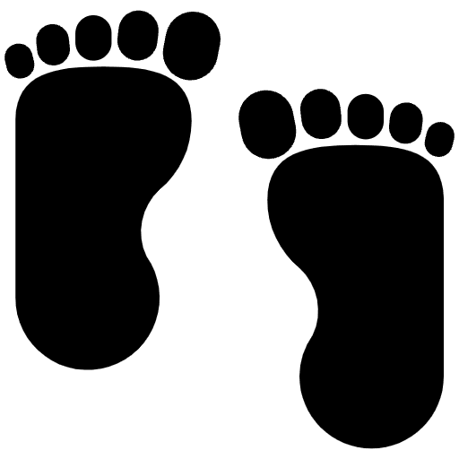 Footprints High Contrast Emoji from Fluent Emoji High Contrast Set