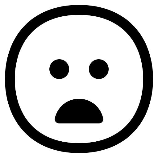 Frowning Face With Open Mouth High Contrast Emoji from Fluent Emoji High Contrast Set