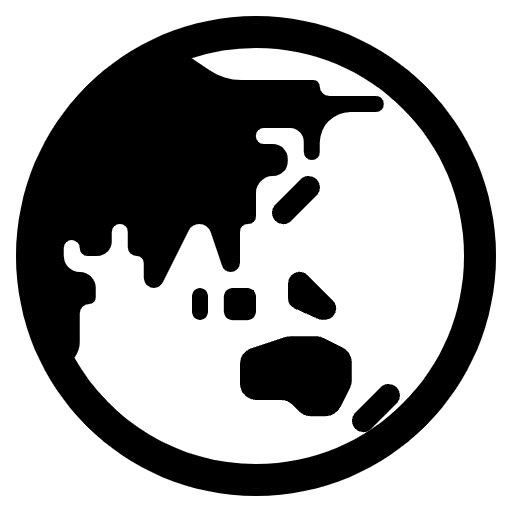 Globe Showing Asia Australia High Contrast Emoji from Fluent Emoji High Contrast Set