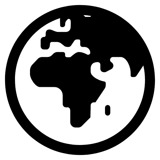 Globe Showing Europe Africa High Contrast Emoji from Fluent Emoji High Contrast Set