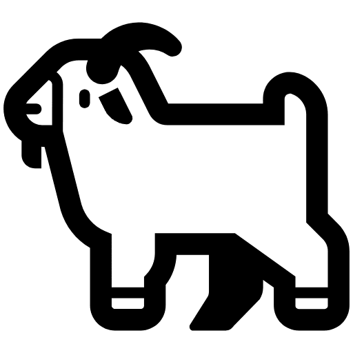 Goat High Contrast Emoji from Fluent Emoji High Contrast Set