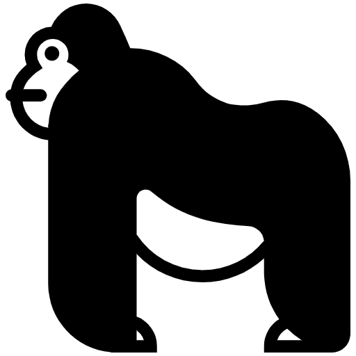 Gorilla High Contrast Emoji from Fluent Emoji High Contrast Set