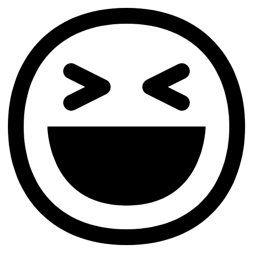 Grinning Squinting Face High Contrast Emoji from Fluent Emoji High Contrast Set
