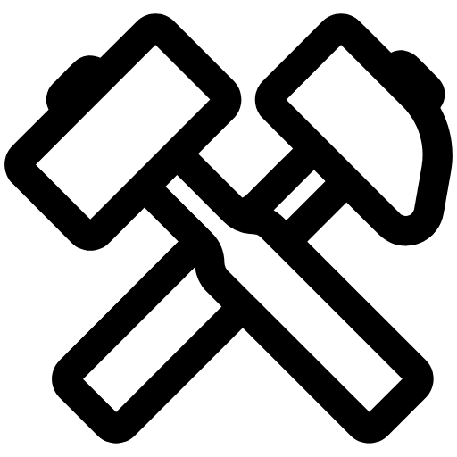 Hammer And Pick High Contrast Emoji from Fluent Emoji High Contrast Set