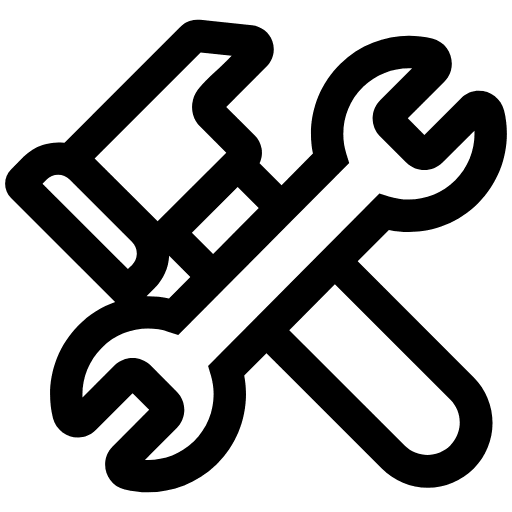 Hammer And Wrench High Contrast Element from Fluent Emoji High Contrast Set