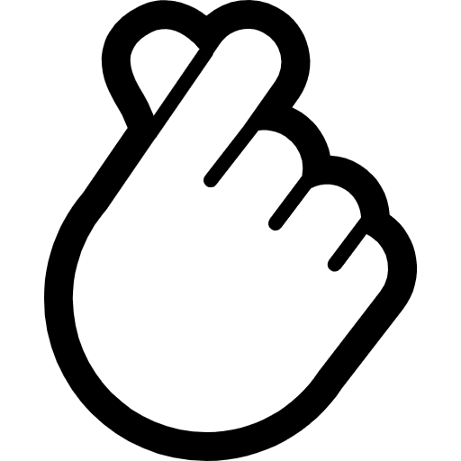 Hand With Index Finger And Thumb Crossed High Contrast Default Element from Fluent Emoji High Contrast Set