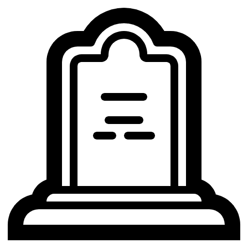 Headstone High Contrast Emoji from Fluent Emoji High Contrast Set