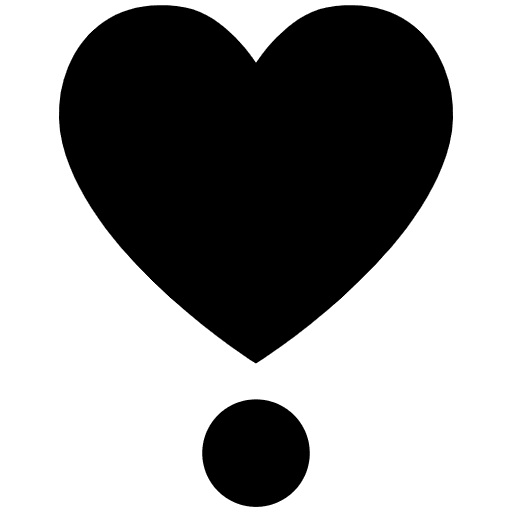 Heart Exclamation High Contrast Emoji from Fluent Emoji High Contrast Set