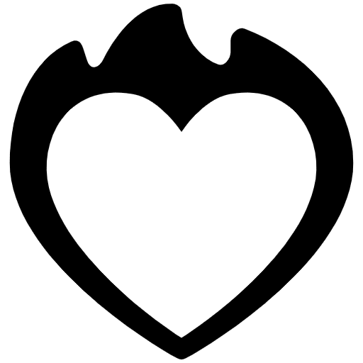 Heart On Fire High Contrast Emoji from Fluent Emoji High Contrast Set