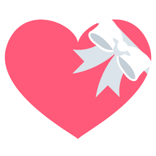 Heart With Ribbon Emoji from EmojiTwo Colors Set
