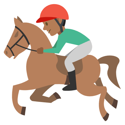 Horse Racing Medium Dark Skin Tone Element from EmojiTwo Colors Set