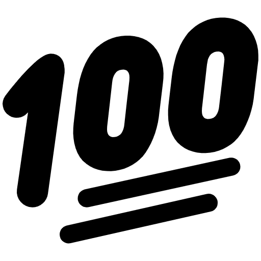 Hundred Points High Contrast Emoji from Fluent Emoji High Contrast Set