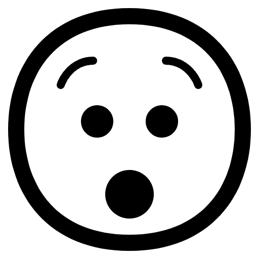 Hushed Face High Contrast Emoji from Fluent Emoji High Contrast Set