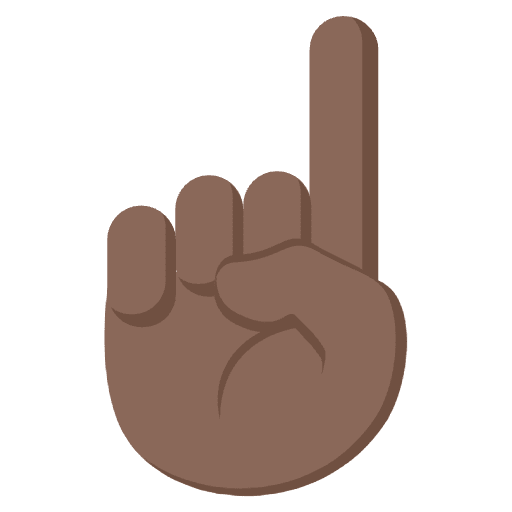 Index Pointing Up Dark Skin Tone Emoji from EmojiTwo Colors Set