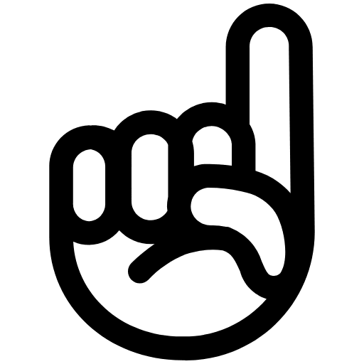 Index Pointing Up High Contrast Default Emoji from Fluent Emoji High Contrast Set