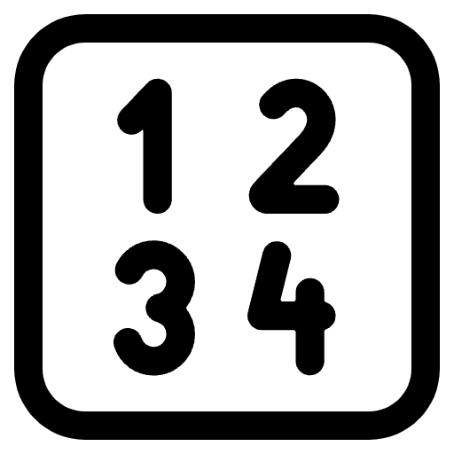 Input Numbers High Contrast Element from Fluent Emoji High Contrast Set