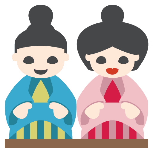 Japanese Dolls Emoji from EmojiTwo Colors Set