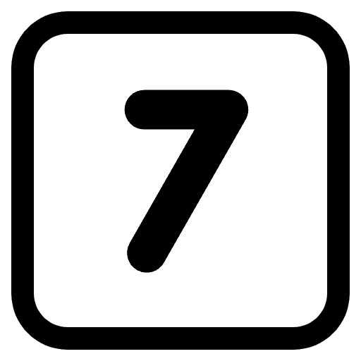 Keycap 7 High Contrast Emoji from Fluent Emoji High Contrast Set