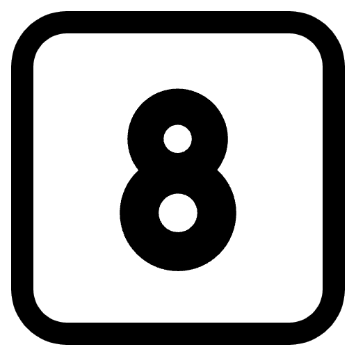 Keycap 8 High Contrast Emoji from Fluent Emoji High Contrast Set