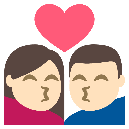 Kiss Light Skin Tone Element from EmojiTwo Colors Set