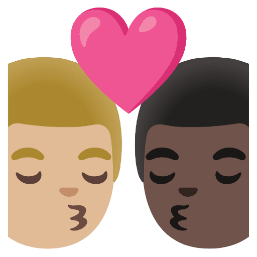 Kiss Man Man Medium Light Skin Tone Dark Skin Tone Element from Noto Emojis Set